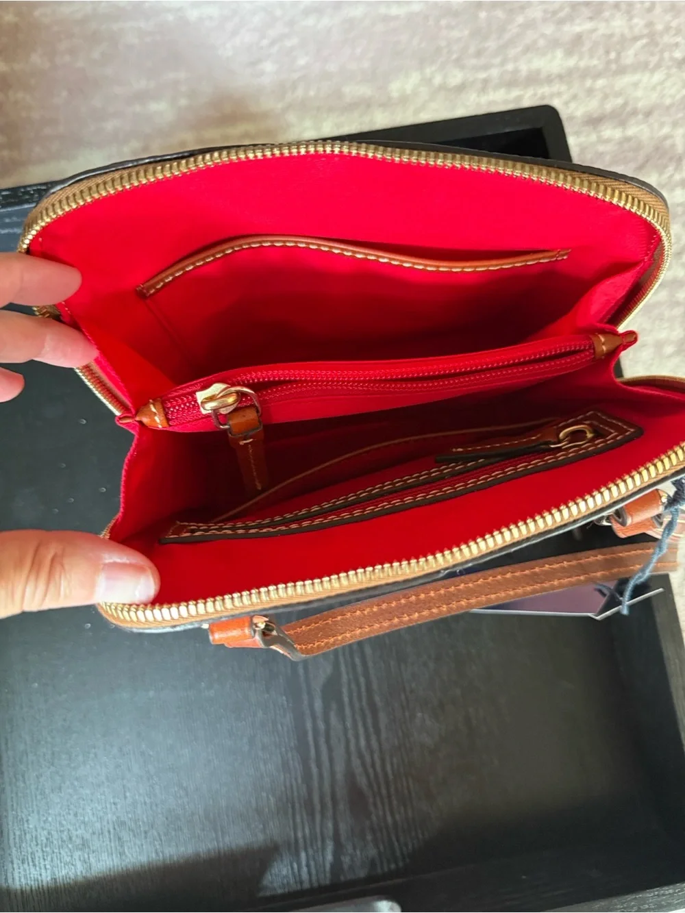 Dooney & Bourke Rose Pink Pebbled Leather Crossbody with Gold Hardware